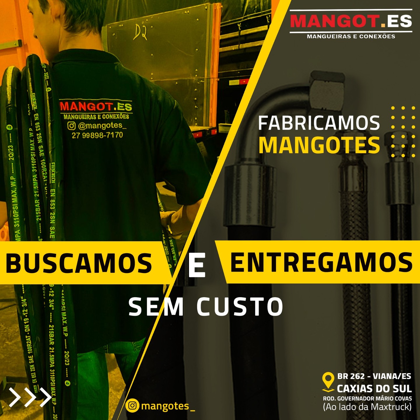 Fabricação de mangueira hidráulica na prensa
