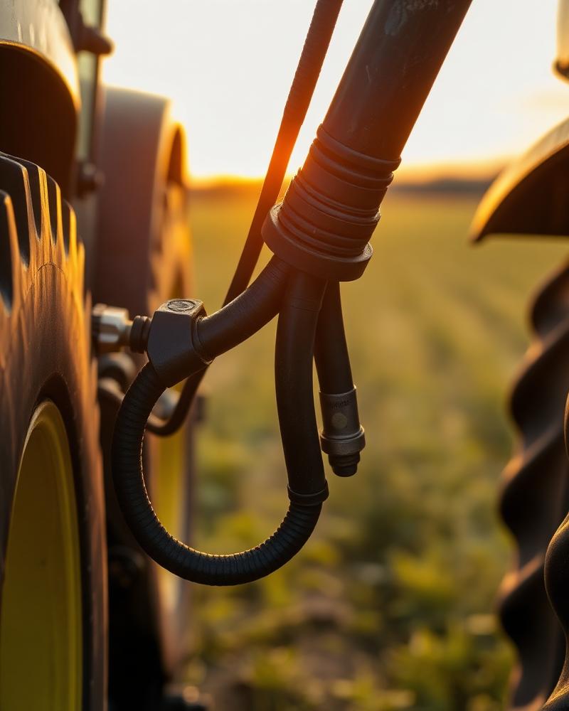Mangueiras hidráulicas em máquina agrícola